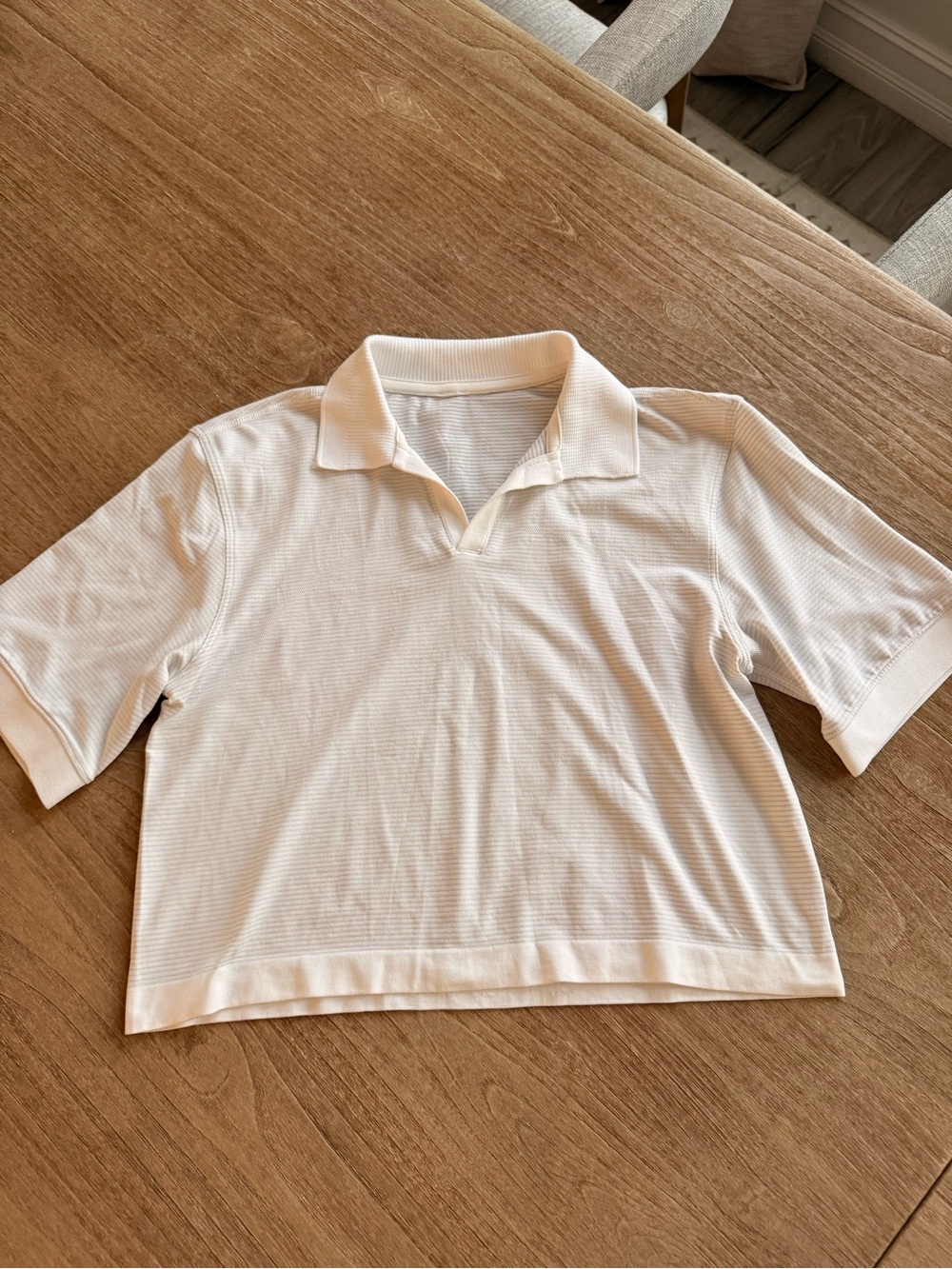 lululemon athletica White Cropped Polo Top / pickleball or tennis